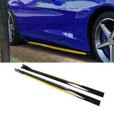 For Infiniti G35 G37 86" Side Skirt Extension Rocker Panel Splitter Black Yellow