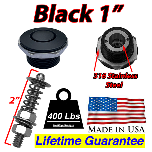 Black Pro 1" Satin Quick Release Push Button Hood Pin Lock Clip Bumper Latch - 第 1/13 張圖片