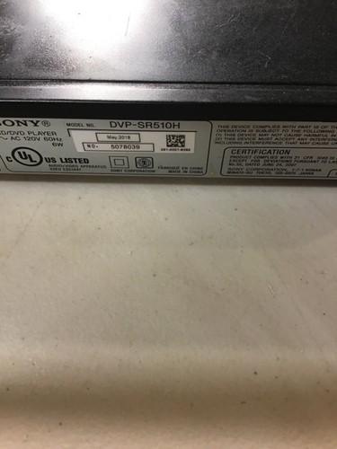 Sony DVP-SR510H: HDMI 1080p Full HD DVD Player With Remote Control and Tested - Picture 8 of 11