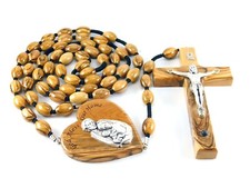 Olive Wood Large Rosary 49 Inches Wall Hanging Hand Made Holy Land Jerusalem