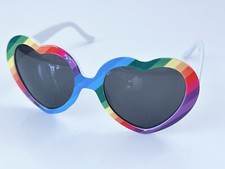 Women Girl Retro Trendy Rainbow colorful Heart Sun Eye glasses wear Sunglasses
