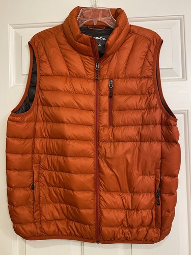 Orange Mens Puffer Jacket Zip 