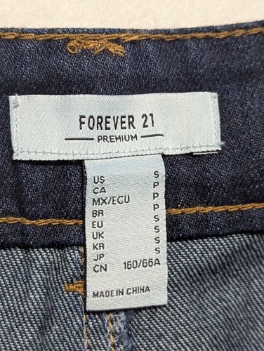 Jeans Forever 21 larghi donna S blu scuro denim tasche cargo gamba dritta - Foto 4 di 11