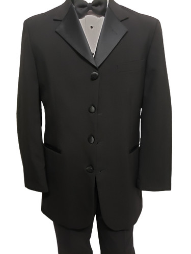 Black Western Cowboy Longer style Tuxedo Jacket Coat 4 Button Johnny Cash
