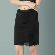 Womens Half Slip Midi Under Skirt Petticoat Dress Lace Underskirt High Waist SPW