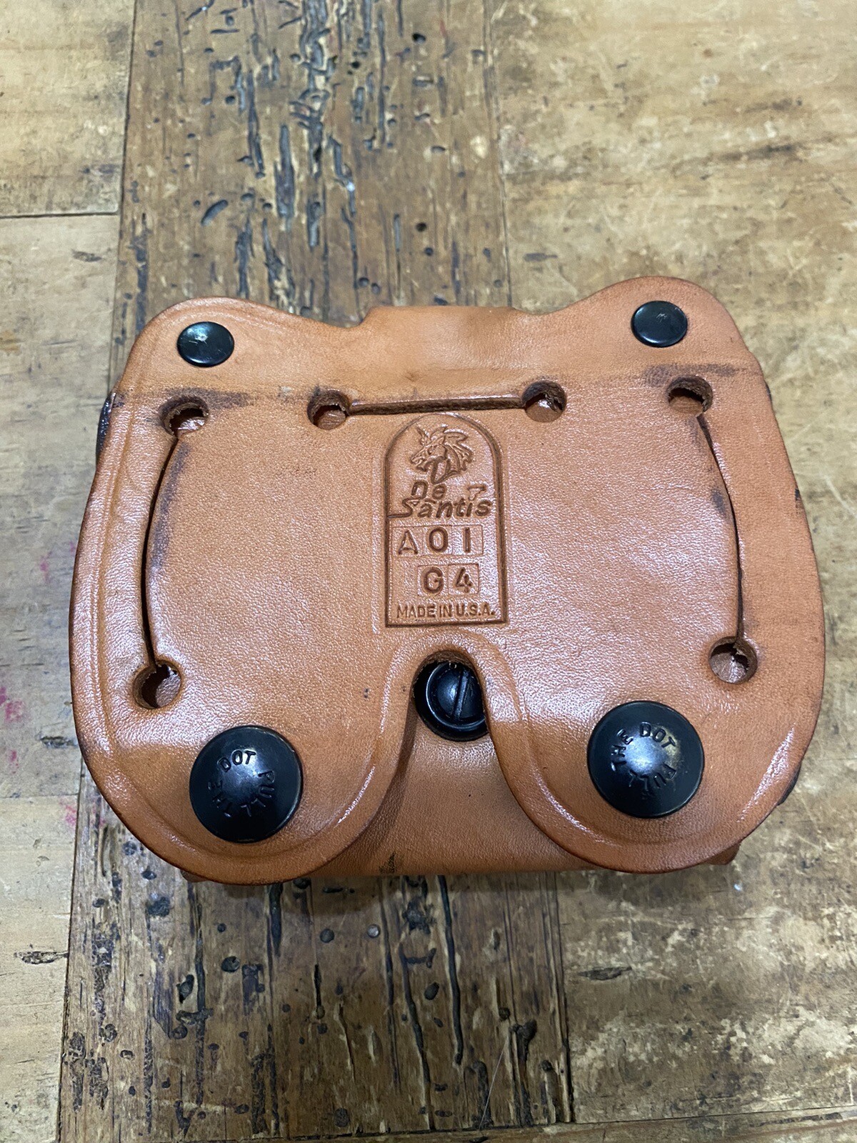 De Santis Leather Double Magazine Pouch Holster A01 G4 Made In USA-image