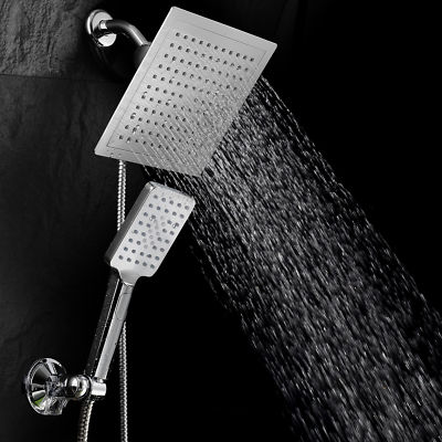 DreamSpa Luxury 9'' Rainfall Shower Head Combo With Flow Control Button 