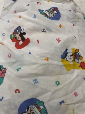 Vintage Dundee Disney Babies Fitted Crib Sheet Mickey Minnie Mouse
