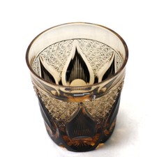 Crystal Whiskey Glass Tumbler Japanese Style Edo Kiriko Glass 9oz Black