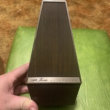Vintage Seth Thomas Metronome Midcentury retro wood grain plastic WORKS Nice USA