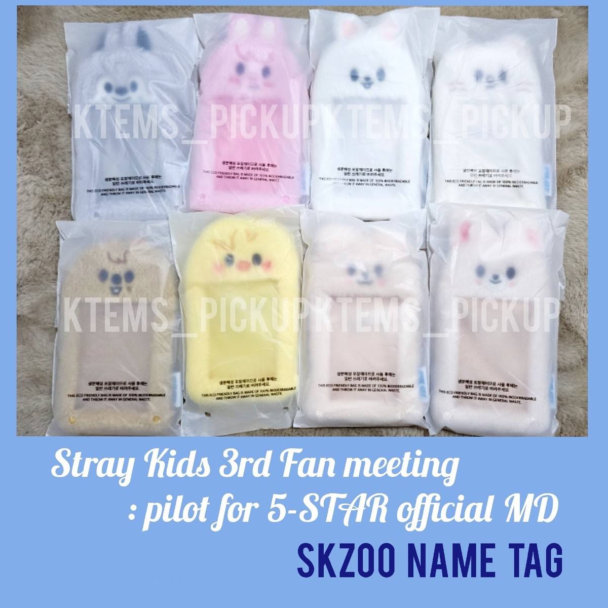Stray Kids SKZOO Name Tag + Photocard Pilot for 5-STAR fan