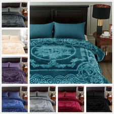 Silky Queen King Bed Blanket Thick Reversible Korean Mink Blanket for All Season
