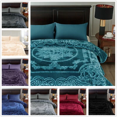 Silky Queen King Bed Blanket Thick Reversible Korean Mink Blanket for All Season