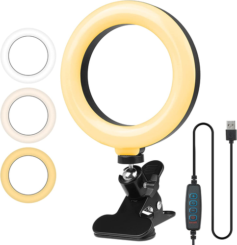 Selfie Ring Light with Clamp Mount 6.3" Dimmable Desktop LED Circle Light for Ma - Picture 10 of 12