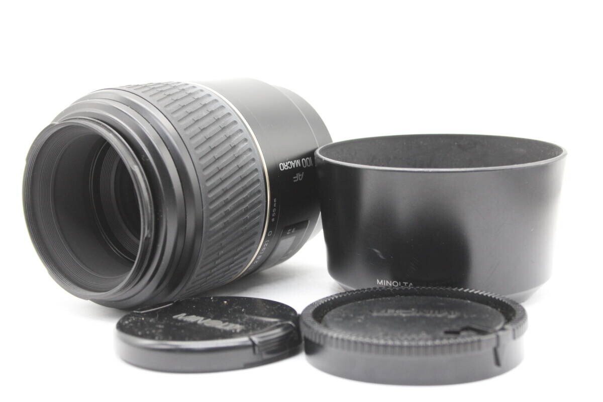 Minolta AF Macro 100mm F2.8D front and rear caps Camera Lens