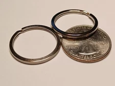 2 New 1 Inch Premium 25mm Nickle Plated Flat Split Ring Key Rings Key Holders