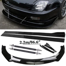 Front Bumper Lip Spoiler Side Skirts Rear Lip Glos Black For Honda Prelude Si
