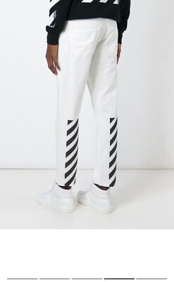 Off-White striped Cropped jeans