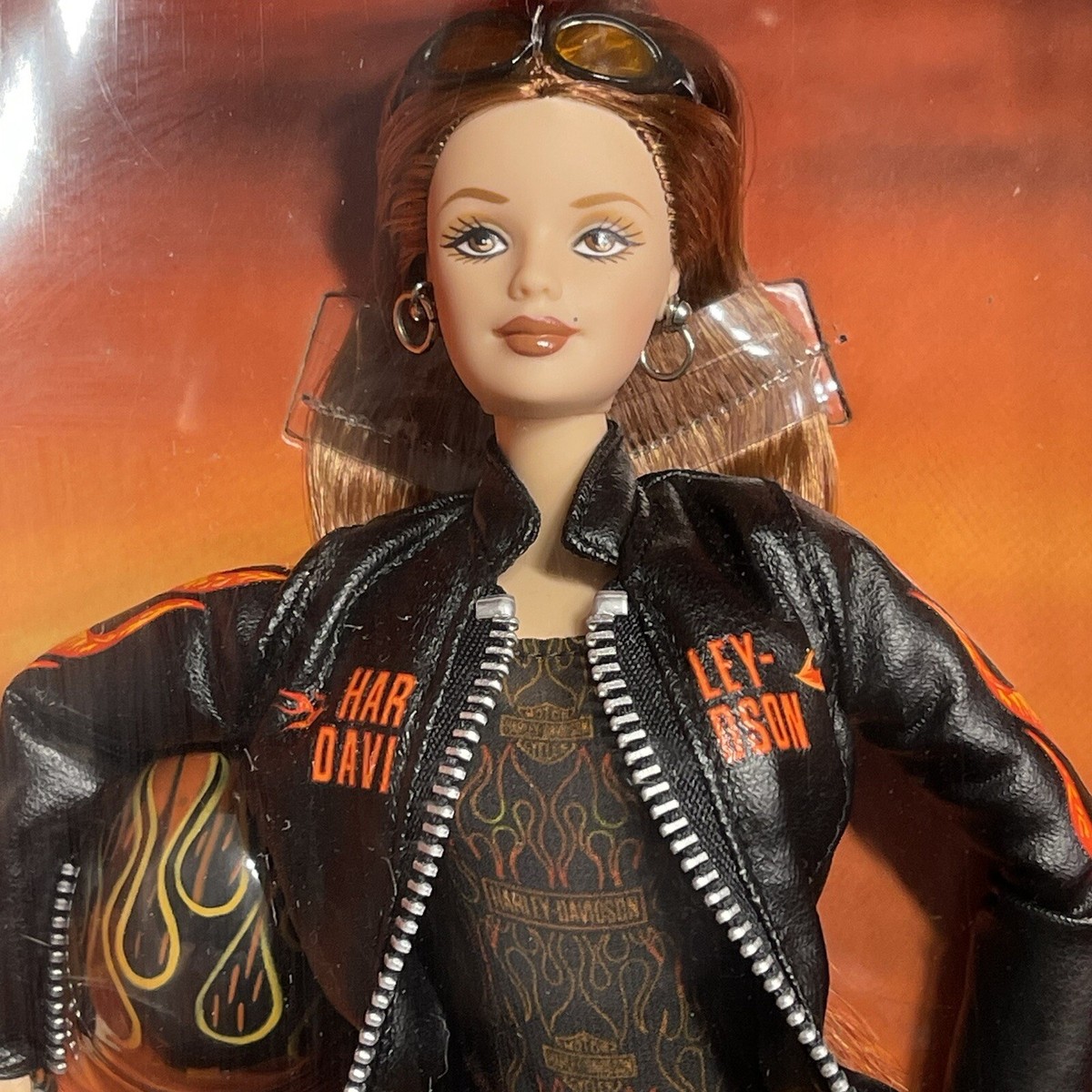 Harley-Davidson Motorcycle Barbie Doll Auburn Helmet Flames Harley-Davidson Motorcycle Barbie Doll Auburn Helmet Flames