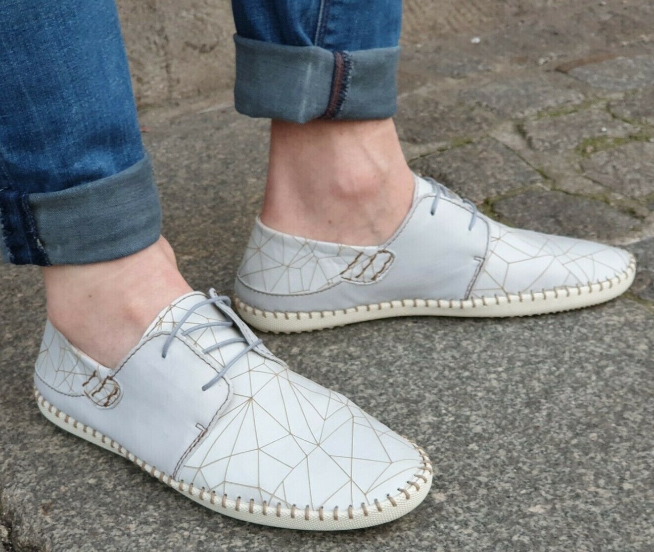 Jan`n`Hank Lederschuhe ISMA 7066 grau Echtleder Lasermusterung Wechselfussbett Jan`n`Hank Lederschuhe ISMA 7066 grau Echtleder Lasermusterung Wechselfussbett