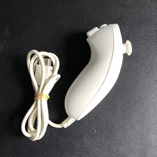 Authentic Nintendo Wii Nunchuk Controller WHITE OEM Genuine RVL-004 WiiU Wii U
