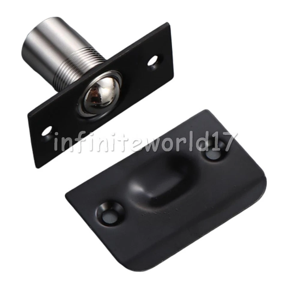 2Sets Ball Door Roller Catch Mortice Latch Spring Loaded 18mm Latch Lock +Screws - Image 2 of 4