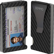 Carbon Fiber Card Holder Wallet with Money Clip  Slim Minimalist Wallet for Men