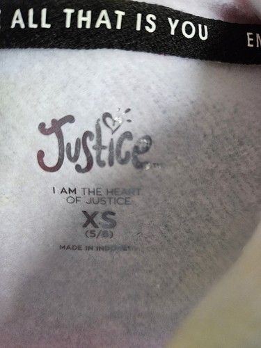 Justice Girls Tie Dye Hoodie Sweatshirt Pullover Big Logo Size 5/6 - Picture 5 of 6