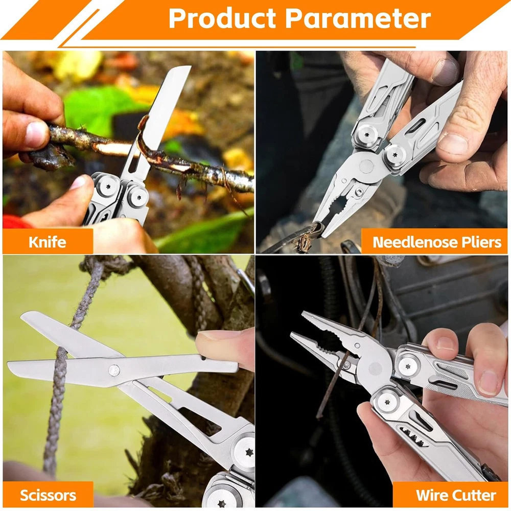 Multi Tool Pliers 16-in-1 Knife Saw Screwdriver Scissors For DIY,Home, Outdoors