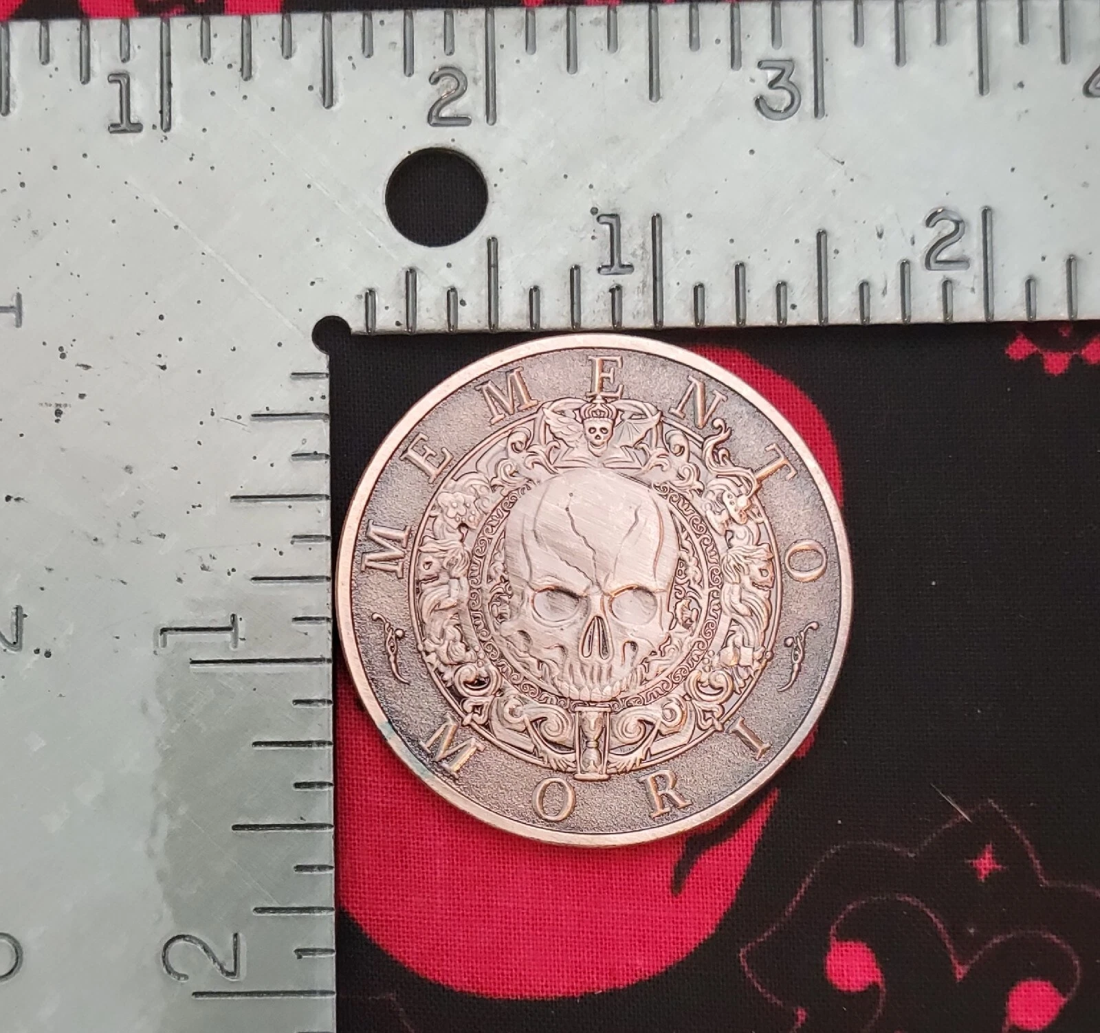 Memento Mori "Carpe Diem " 1oz Bronze Coin Latin skull rider - Picture 8 of 11