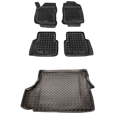 RX26022604-1 Satz Fußmatten und PE Kofferraumwanne für Saab 9-5 I 1997-2009 Limo