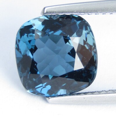 5.26Cts Natural Elegants London Blue Topaz 9.7mm Cushion Shape Collection Gem