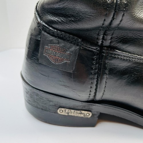 Botas de motociclista Harley Davidson de colección Fat Boy de cuero negro para hombre 10 tirones - Imagen 8 de 11
