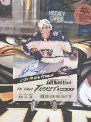 Denton Mateychuk 2024-25 Credentials Acetate Debut Ticket Access Auto /99