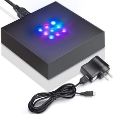 9 LED Lights Base for Crystal 3D Glass Art, USB/Battery Powered LED Display B...
