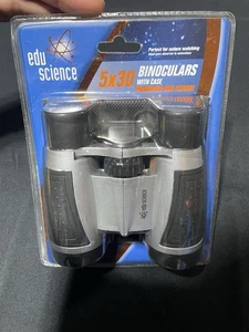 Edu Science Binoculars 5x30 w/ Case Brand New Rubber Grip Nature Watch Toys R Us