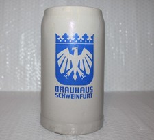 Vtg. Collectible Brauhaus Schweinfurt 1 Liter Stoneware Beer Stein Mug Germany