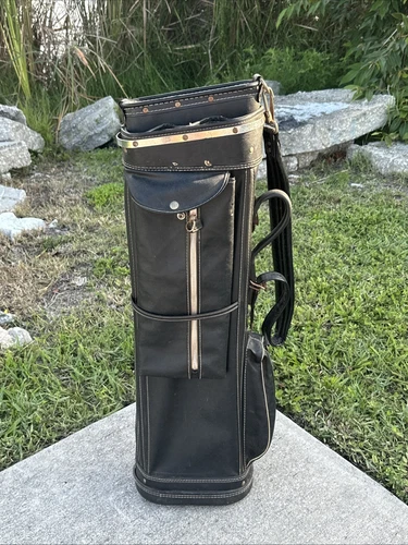 Vintage Wilson Imperial Indestructo 50’s Leather Golf Bag 14 Slots Rare Black