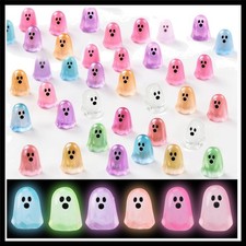 Mini Ghost Figurines Glow in the Dark Halloween Decor - Spooky Party Favors a...