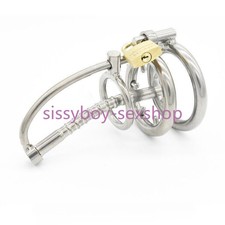 Stainless Steel Male Chastity Device Metal Longth Cage Locking Belt Restraint