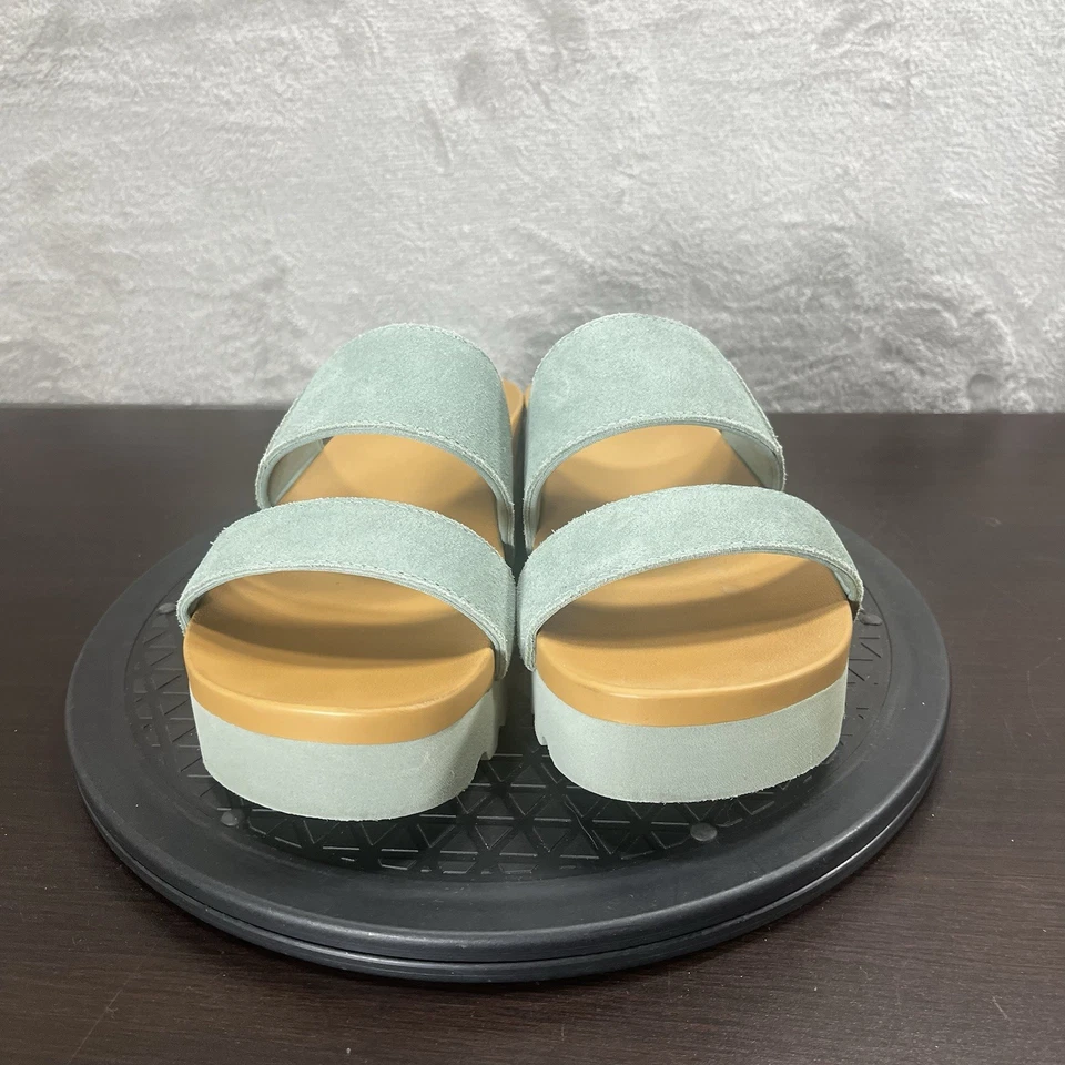 Reef Womens Size 8.5 Cushion Vista Hi Green Suede Platform Double Strap Sandals - Image 2 of 4