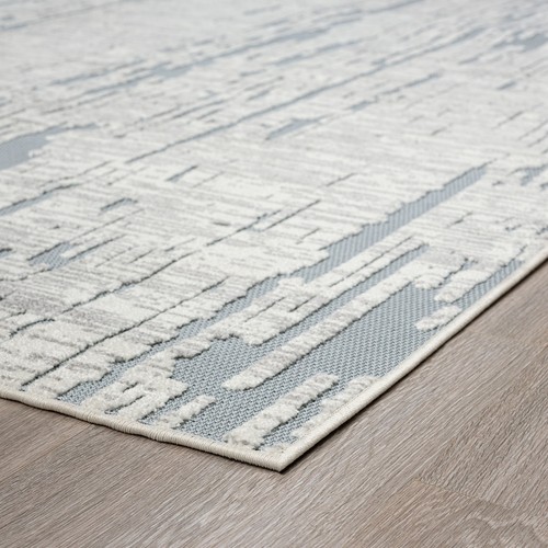 Cruise Industrial Stripe Indoor/Outdoor Area Rug Blue/White 5'3'' x 7'3''