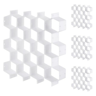 32Pcs Honeycomb Drawer Organizer Divider for Underwear Socks Bras Ties Belts ...