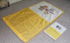 2 VATICAN FLAGS FROM CHURCH STORAGE 1 LARGE 1 SMALL VERY NICE