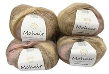 6-Mohair Yarn Balls #01 Pink Hibiscus Color G...