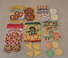 COMPLETE MELISSA  DOUG WOODEN STORE  SERVE SNACK FOOD SET 19 PIECES WOOD