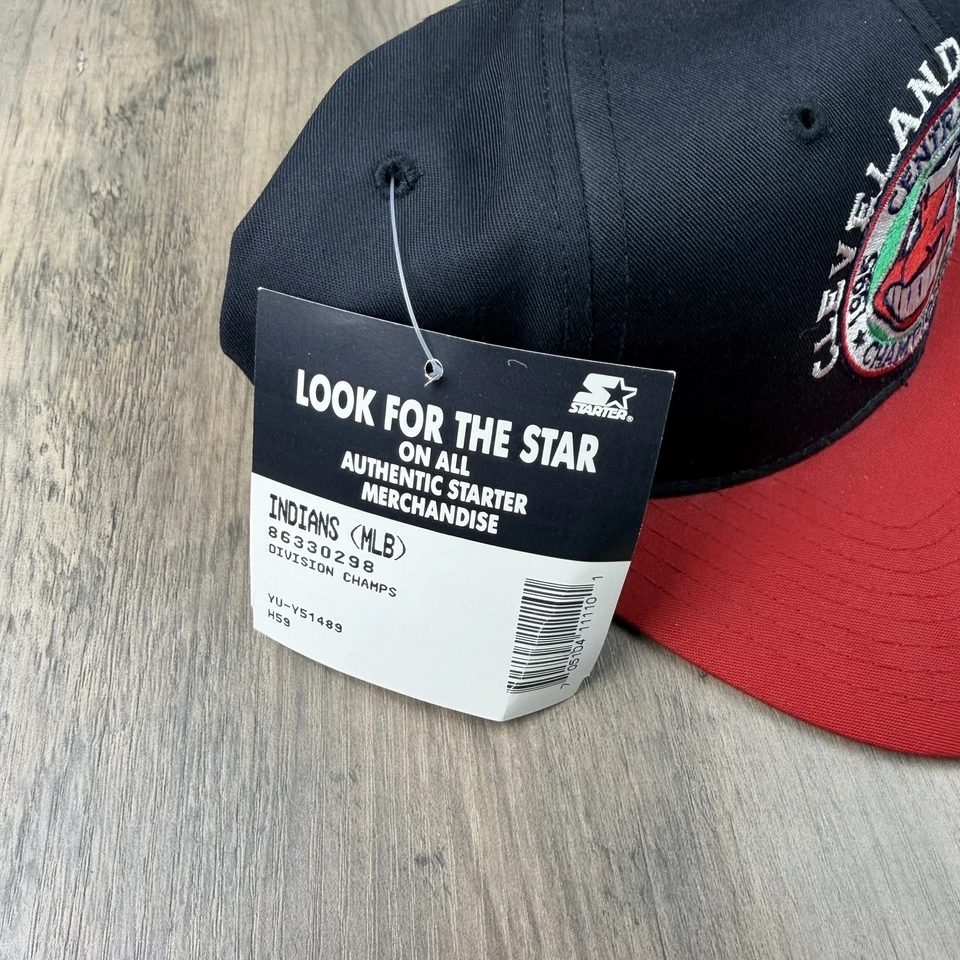 Cleveland Indians Vintage 1995 Central Champions Starter Snapback Gorra Sombrero - Nuevo con Etiquetas Foto 3 de 4