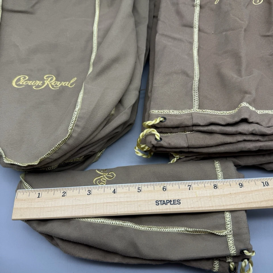 Crown Royale 抽绳袋 棕色 批量 24 件 金色 抽绳 — 第 4/4 张图片