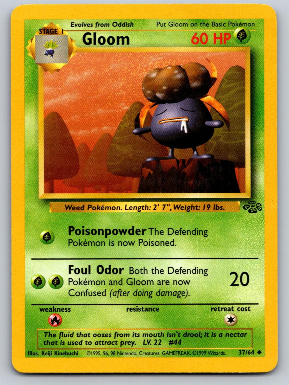 Gloom 37/64 Uncommon Jungle Pokemon Unlimited Near Mint