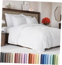 White Duvet Cover Queen Size - Extra Queen 90x90 01 - White No Comforter
